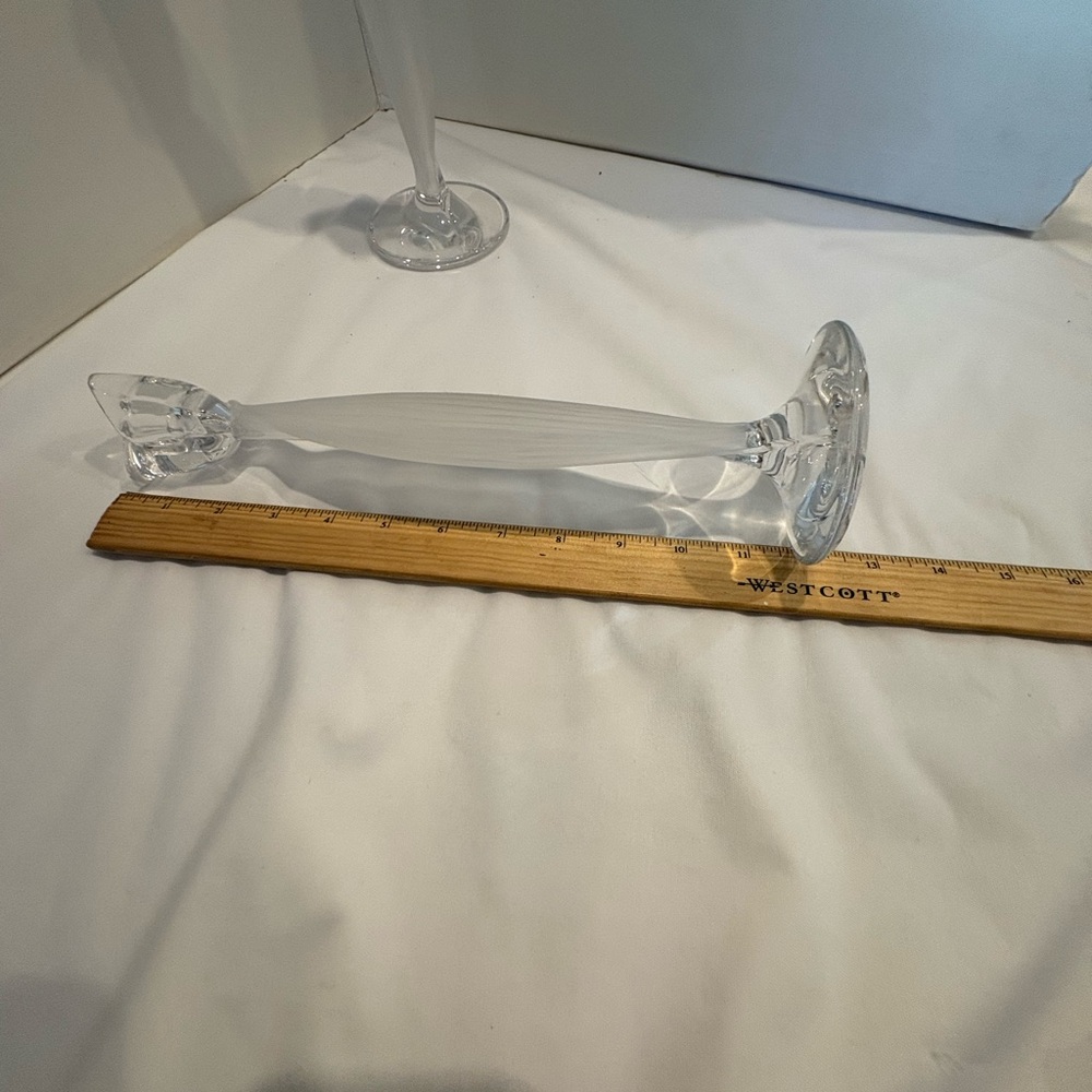 Elegant Glass Candle Holders Set of 2 Mikasa Tulip Crystal candle Holders - Picture 7 of 10